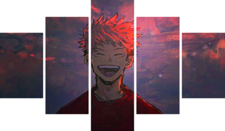 لوحة Jujutsu Kaisen – خمسة قطع – برشة أحجام | ديكور دارك