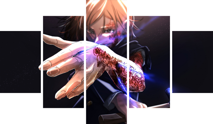 لوحة Jujutsu Kaisen – خمسة قطع – برشة أحجام | ديكور دارك