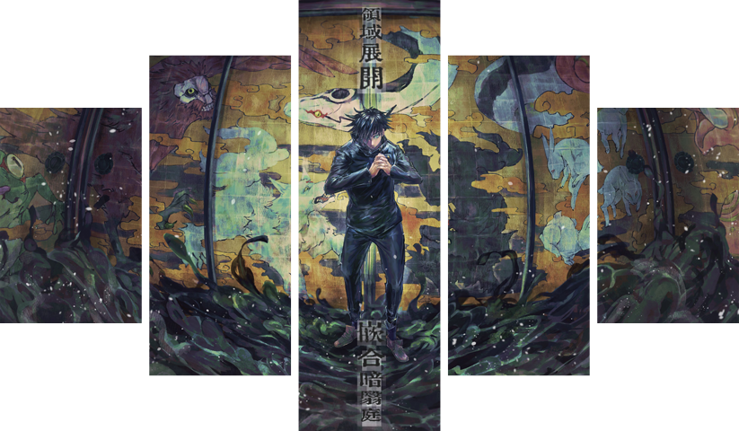 لوحة Jujutsu Kaisen – خمسة قطع – برشة أحجام | ديكور دارك