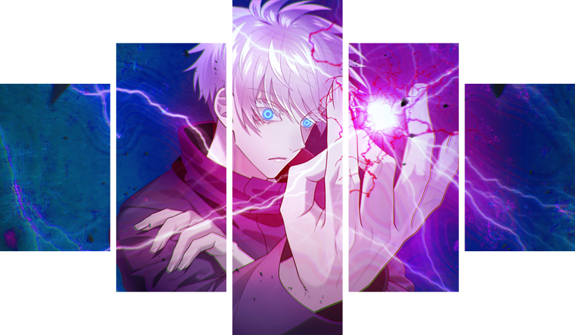 لوحة Jujutsu Kaisen – خمسة قطع – برشة أحجام | ديكور دارك