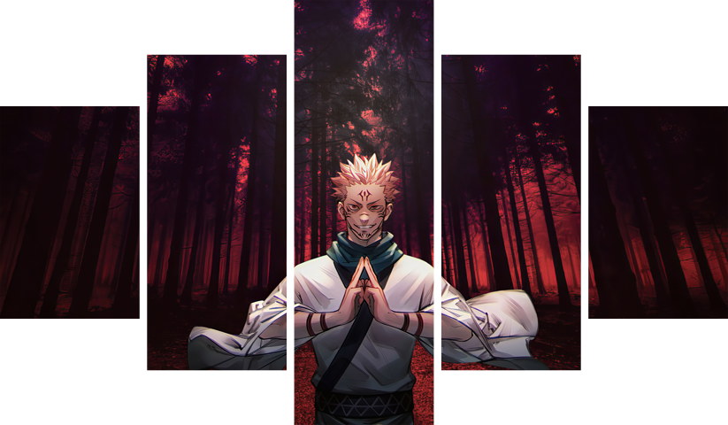 لوحة Jujutsu Kaisen – خمسة قطع – برشة أحجام | ديكور دارك