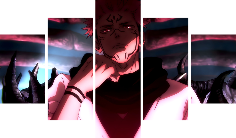 لوحة Jujutsu Kaisen – خمسة قطع – برشة أحجام | ديكور دارك