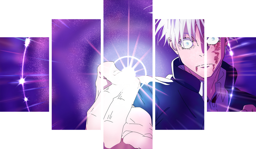 لوحة Jujutsu Kaisen – خمسة قطع – برشة أحجام | ديكور دارك