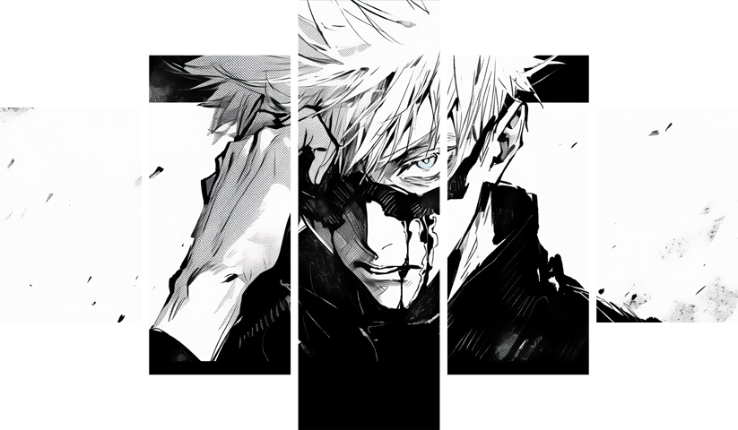 لوحة Jujutsu Kaisen – خمسة قطع – برشة أحجام | ديكور دارك