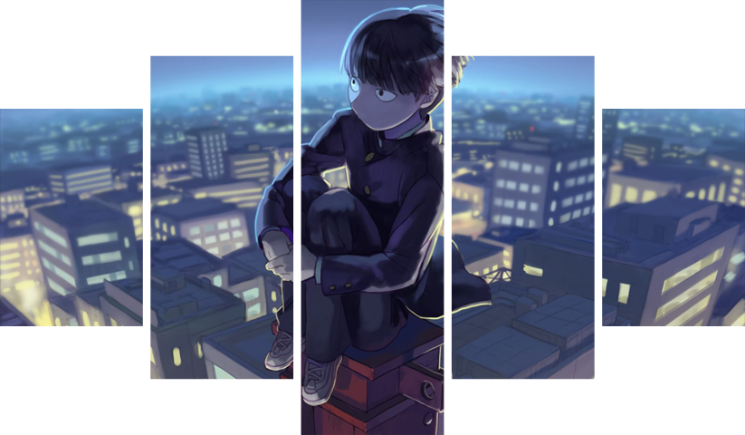 Mob Psycho 100 – 5 Panels – Multiple Sizes | Home Decor