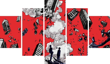 Mob Psycho 100 – 5 Panels – Multiple Sizes | Home Decor