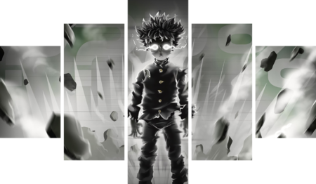Mob Psycho 100 – 5 Panneaux – Plusieurs Tailles | Décoration Maison