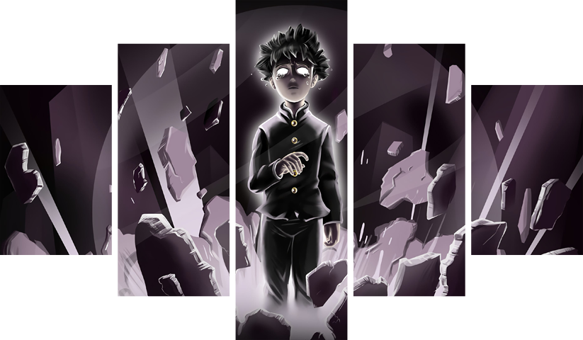 Mob Psycho 100 – 5 Panels – Multiple Sizes | Home Decor