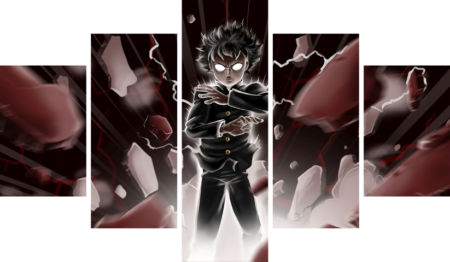 Mob Psycho 100 – 5 Panneaux – Plusieurs Tailles | Décoration Maison