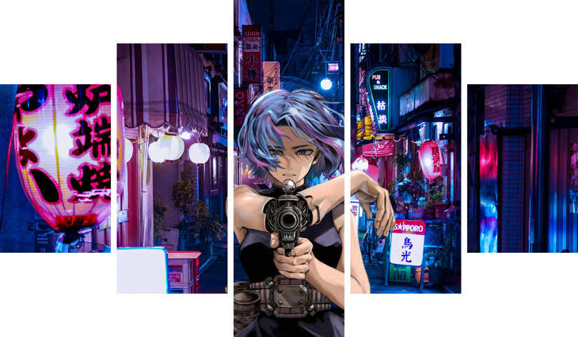 لوحة My Hero Academia – خمسة قطع – برشة أحجام | ديكور دارك