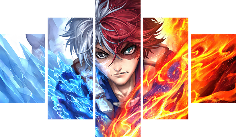 لوحة My Hero Academia – خمسة قطع – برشة أحجام | ديكور دارك