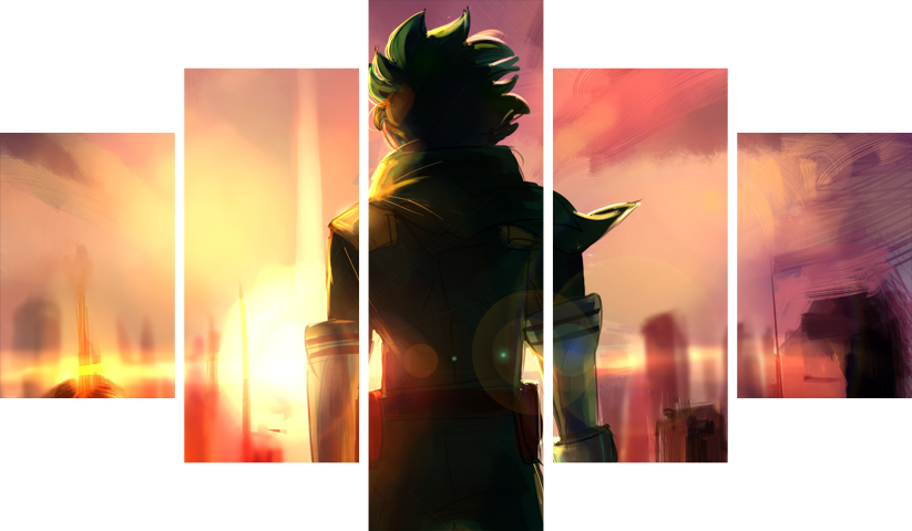 لوحة My Hero Academia – خمسة قطع – برشة أحجام | ديكور دارك