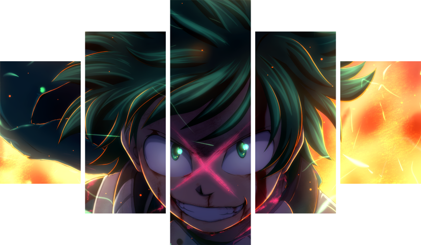 لوحة My Hero Academia – خمسة قطع – برشة أحجام | ديكور دارك