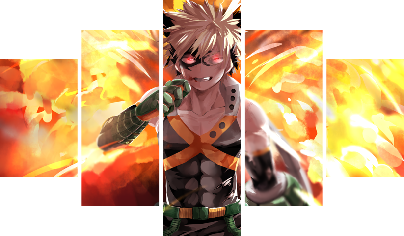 لوحة My Hero Academia – خمسة قطع – برشة أحجام | ديكور دارك