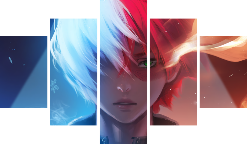 لوحة My Hero Academia – خمسة قطع – برشة أحجام | ديكور دارك