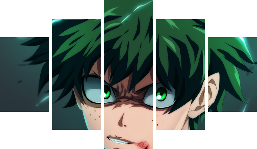 لوحة My Hero Academia – خمسة قطع – برشة أحجام | ديكور دارك