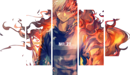 لوحة My Hero Academia – خمسة قطع – برشة أحجام | ديكور دارك