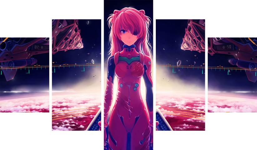 Neon Genesis Evangelion – 5 Panels – Multiple Sizes | Home Decor