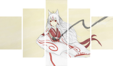 لوحة Okami – خمسة قطع – برشة أحجام | ديكور دارك