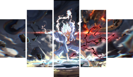 لوحة One Piece – خمسة قطع – برشة أحجام | ديكور دارك
