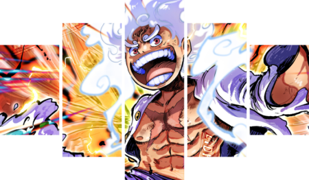 لوحة One Piece – خمسة قطع – برشة أحجام | ديكور دارك