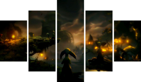 لوحة Ori and the Will of the Wisps – خمسة قطع – برشة أحجام | ديكور دارك