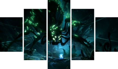 لوحة Ori and the Will of the Wisps – خمسة قطع – برشة أحجام | ديكور دارك