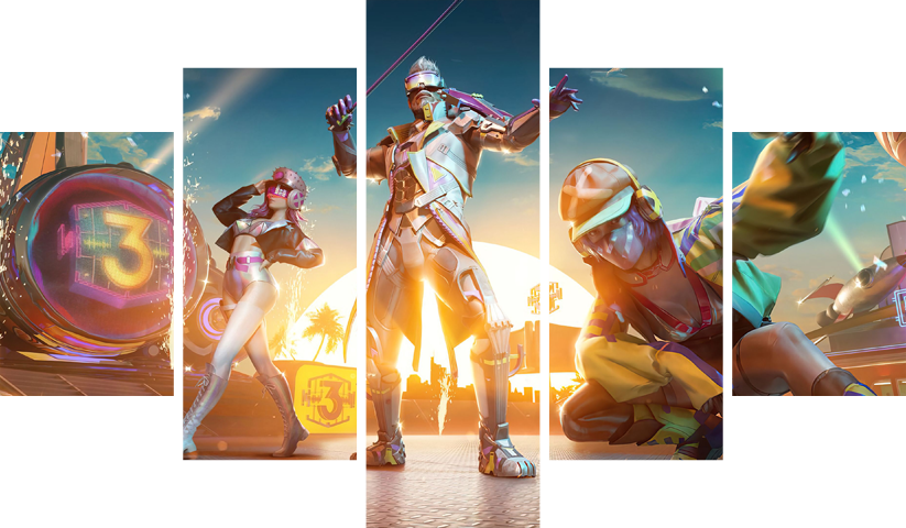 PUBG – 5 Panneaux – Plusieurs Tailles | Décoration Maison