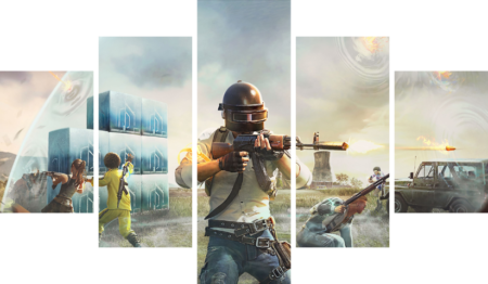 لوحة PUBG – خمسة قطع – برشة أحجام | ديكور دارك