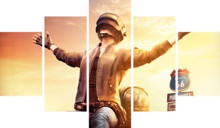 PUBG – 5 Panels – Multiple Sizes | Home Decor