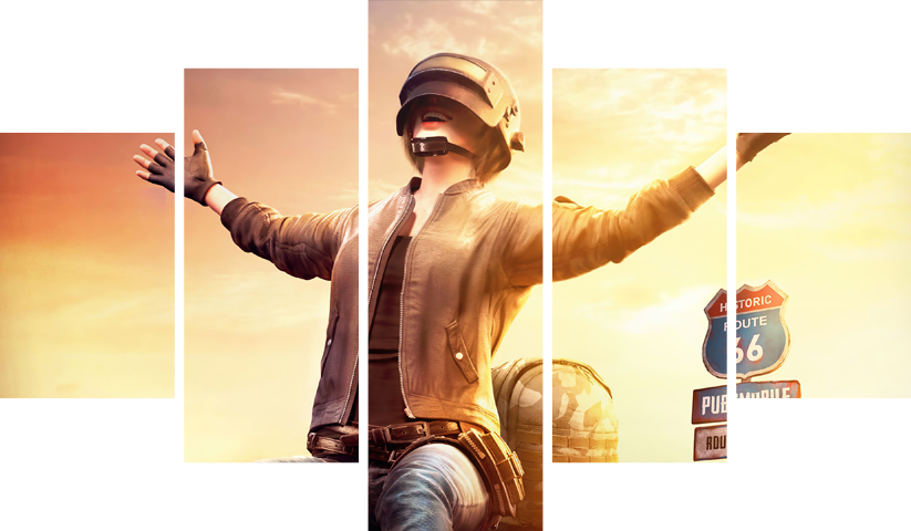PUBG – 5 Panels – Multiple Sizes | Home Decor