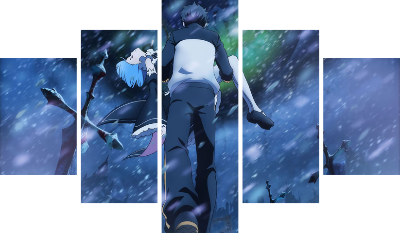 لوحة Re Zero – خمسة قطع – برشة أحجام | ديكور دارك