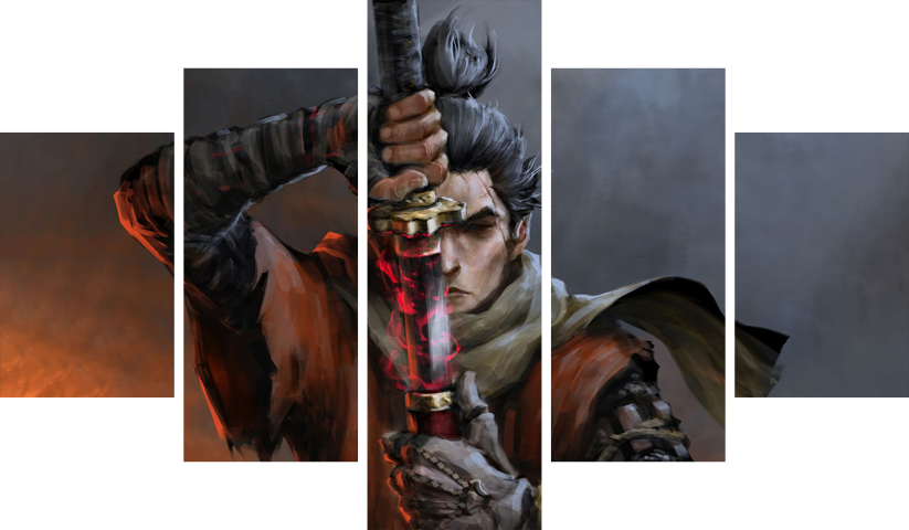 Sekiro Shadows Die Twice – 5 Panneaux – Plusieurs Tailles | Décoration Maison