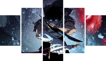 Solo Leveling – 5 Panneaux – Plusieurs Tailles | Décoration Maison