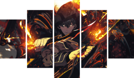 Solo Leveling – 5 Panneaux – Plusieurs Tailles | Décoration Maison