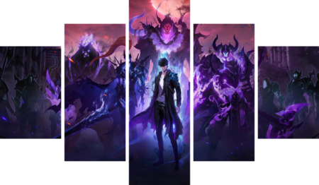 لوحة Solo Leveling – خمسة قطع – برشة أحجام | ديكور دارك