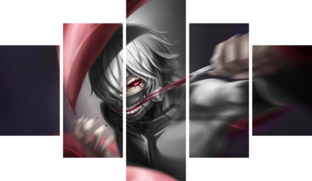 Tokyo Ghoul – 5 Panneaux – Plusieurs Tailles | Décoration Maison