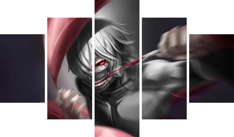 Tokyo Ghoul – 5 Panneaux – Plusieurs Tailles | Décoration Maison