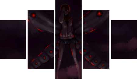 لوحة Tokyo Ghoul – خمسة قطع – برشة أحجام | ديكور دارك