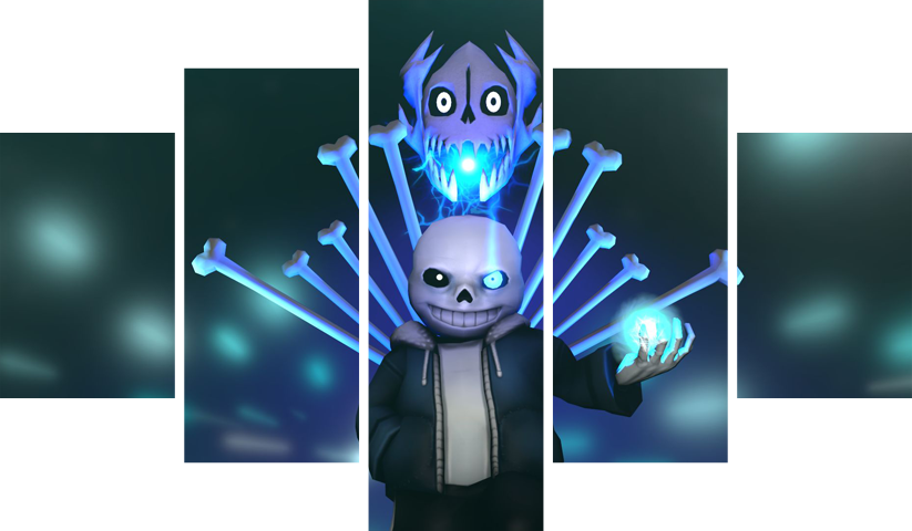 لوحة Undertale – خمسة قطع – برشة أحجام | ديكور دارك