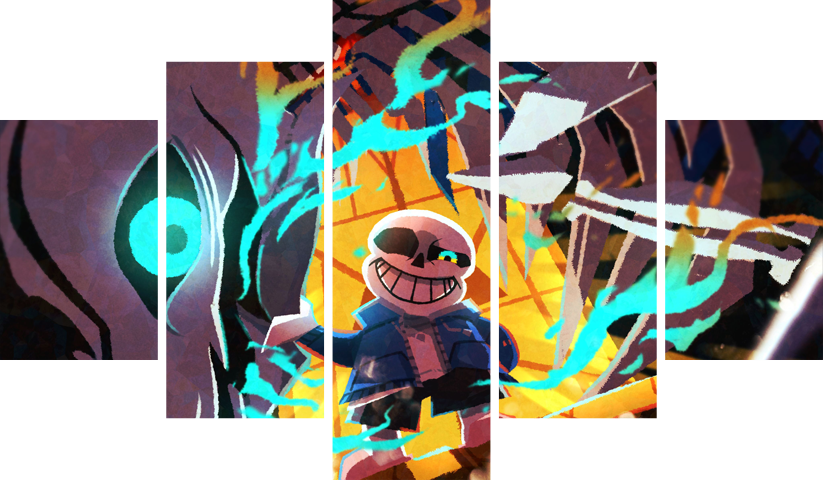 لوحة Undertale – خمسة قطع – برشة أحجام | ديكور دارك