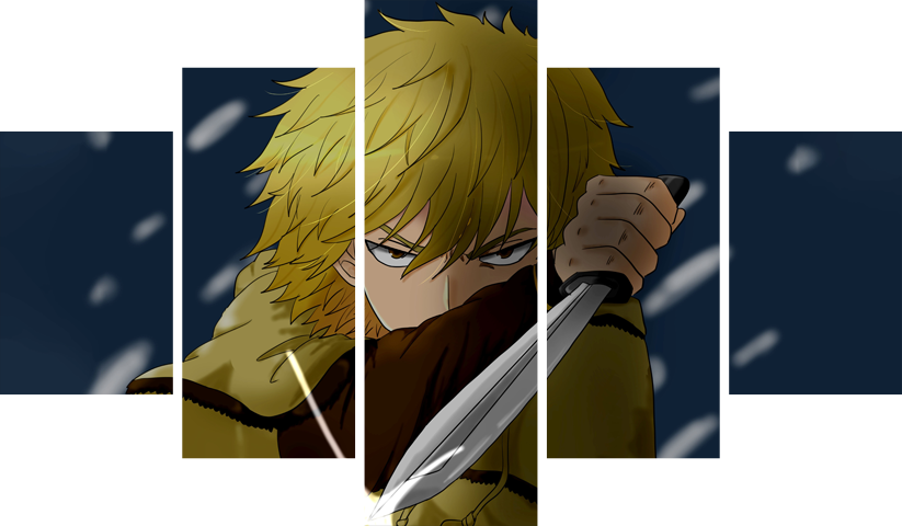 لوحة Vinland Saga – خمسة قطع – برشة أحجام | ديكور دارك