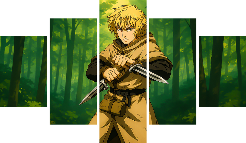 لوحة Vinland Saga – خمسة قطع – برشة أحجام | ديكور دارك