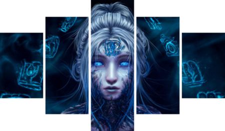 لوحة Warframe – خمسة قطع – برشة أحجام | ديكور دارك