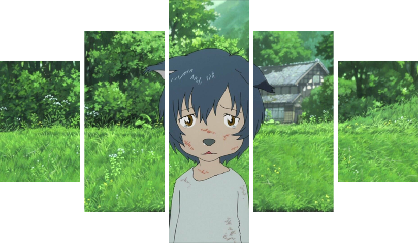 لوحة Wolf Children – خمسة قطع – برشة أحجام | ديكور دارك