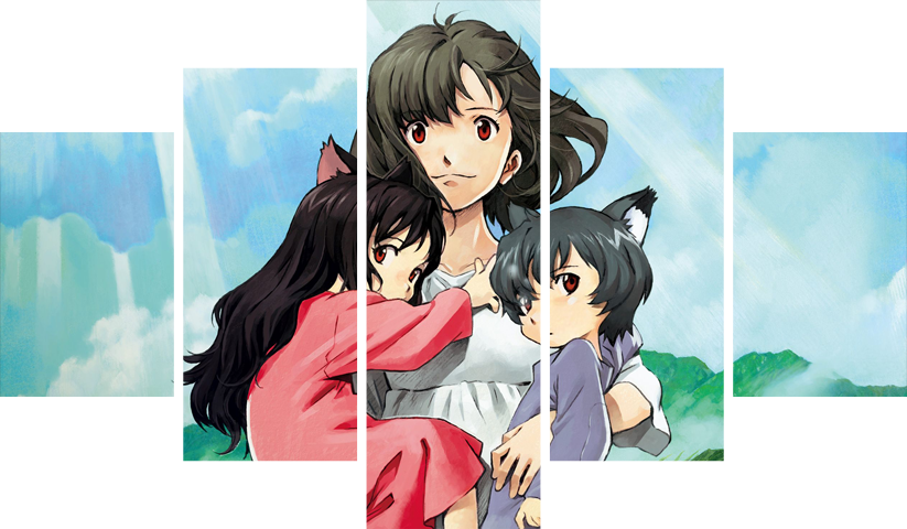 لوحة Wolf Children – خمسة قطع – برشة أحجام | ديكور دارك