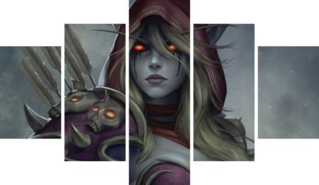 لوحة World of Warcraft – خمسة قطع – برشة أحجام | ديكور دارك