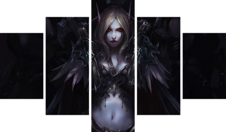 لوحة World of Warcraft – خمسة قطع – برشة أحجام | ديكور دارك