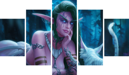 لوحة World of Warcraft – خمسة قطع – برشة أحجام | ديكور دارك