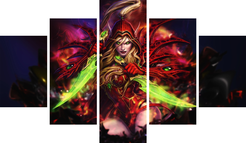 لوحة World of Warcraft – خمسة قطع – برشة أحجام | ديكور دارك